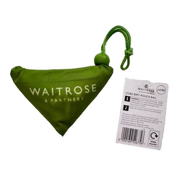 Waitrose & Partner Green Core RPET 8kg Bag Reusable Shopping Tote Bag Genuine UK - Picture 4 of 12